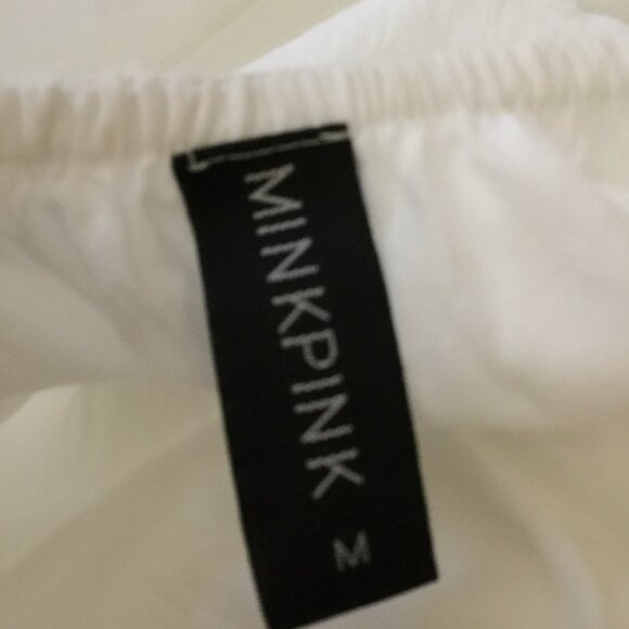 MinkPink Swiss Dot White Maxi Dress m - Picture 7 of 9